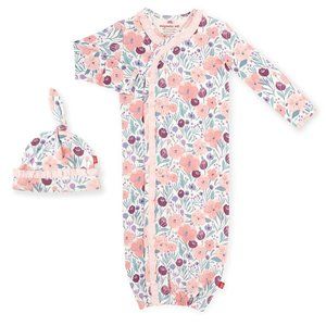 Magnetic Me Baby Girl Newborn-3mo Mayfair Ruffle organic cotton gown and hat set